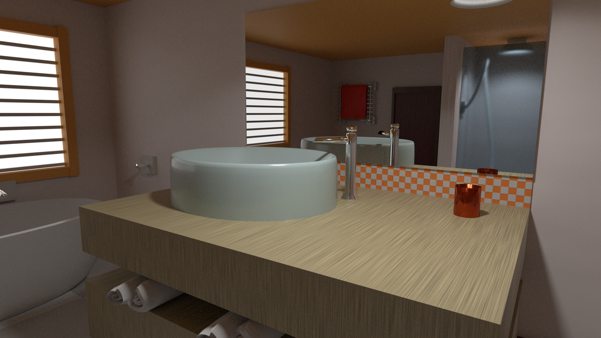Render of a different bathroom in colour