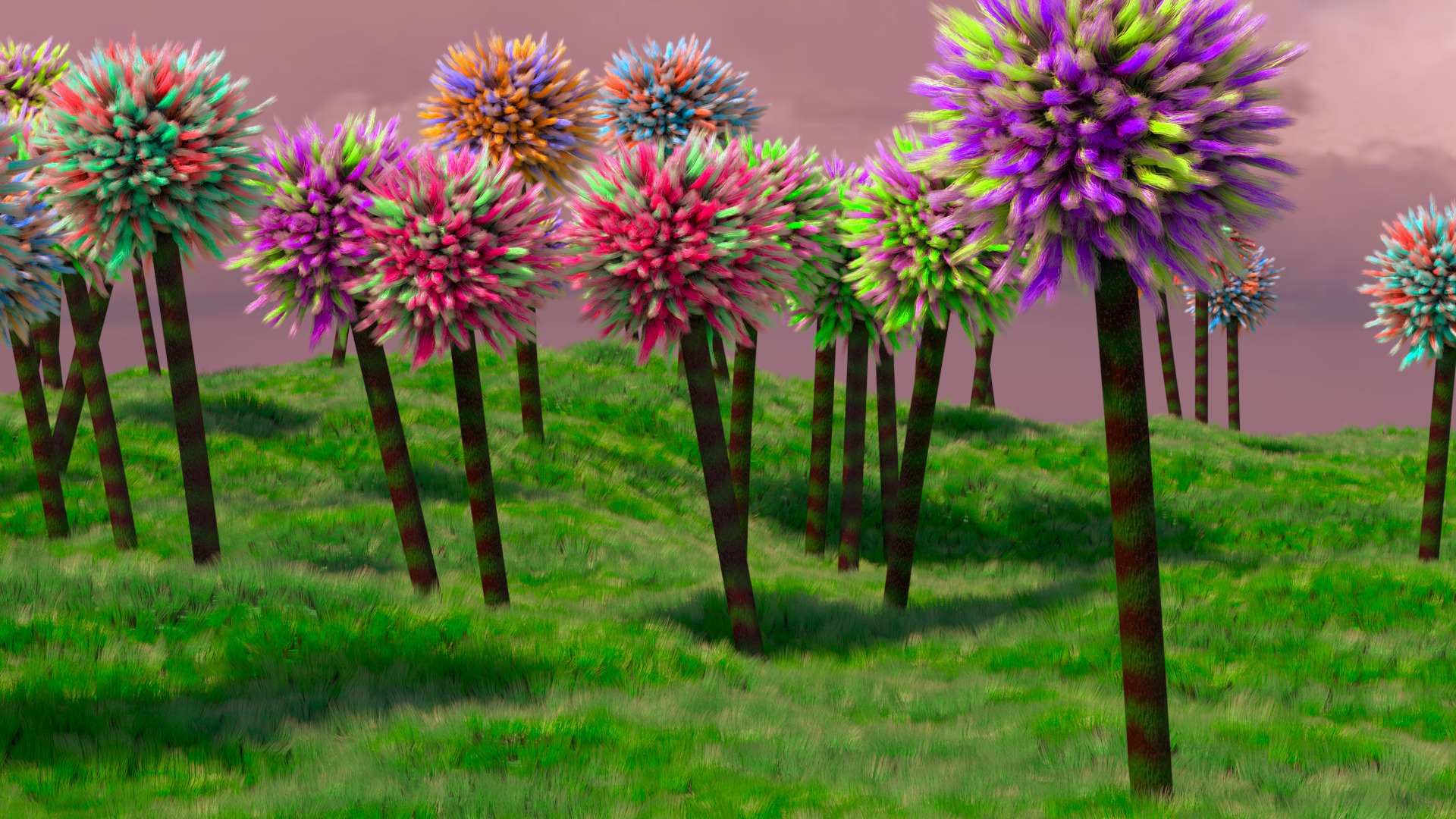 Render of a forest