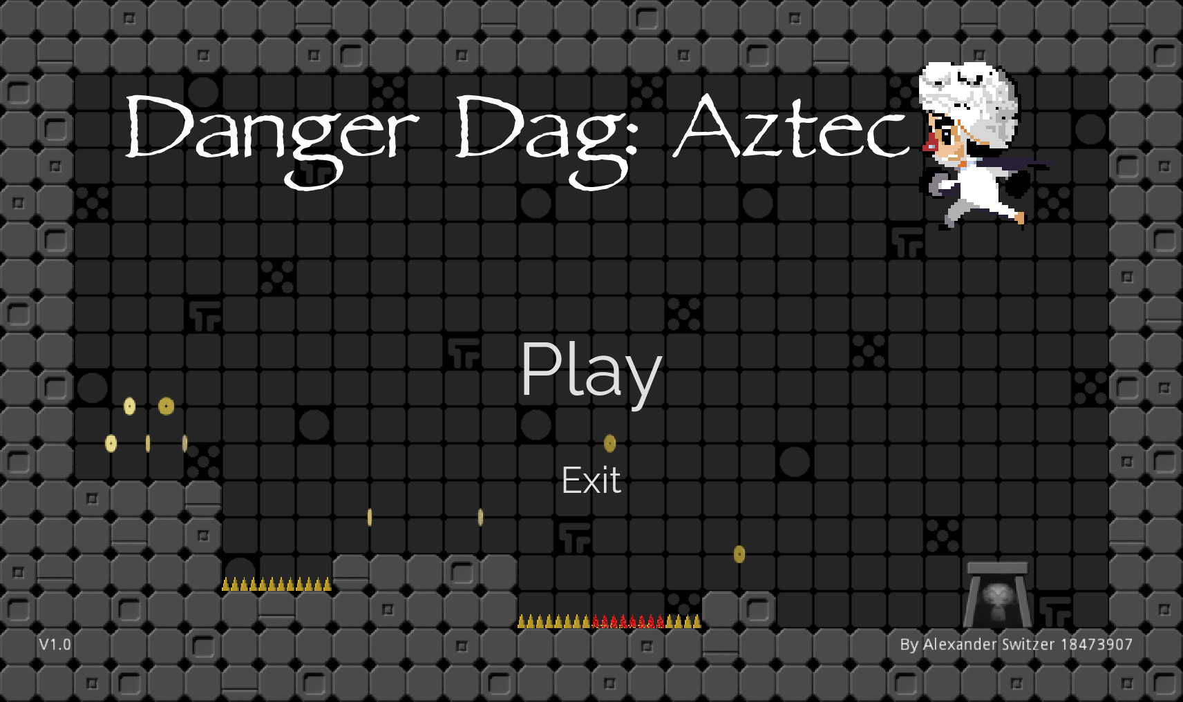 Screen shot of Danger Dag: Aztec title screen